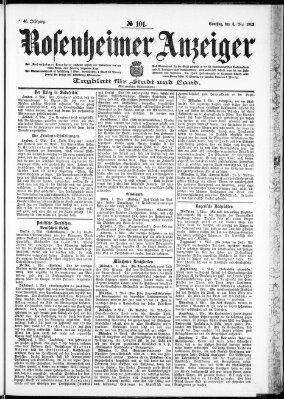 Rosenheimer Anzeiger Samstag 3. Mai 1902