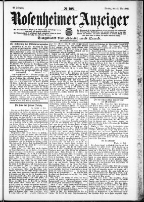 Rosenheimer Anzeiger Dienstag 13. Mai 1902