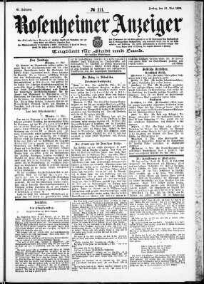 Rosenheimer Anzeiger Freitag 16. Mai 1902