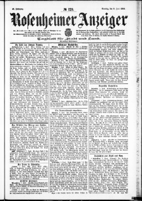 Rosenheimer Anzeiger Sonntag 8. Juni 1902