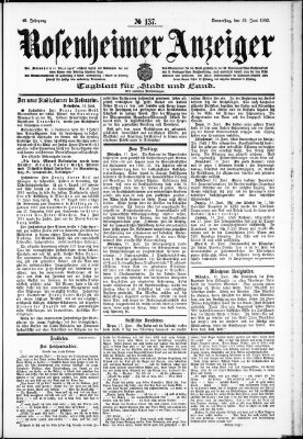 Rosenheimer Anzeiger Donnerstag 19. Juni 1902