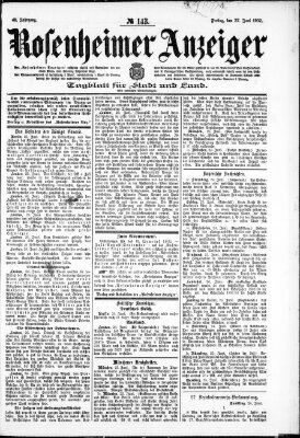 Rosenheimer Anzeiger Freitag 27. Juni 1902