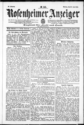 Rosenheimer Anzeiger Sonntag 29. Juni 1902