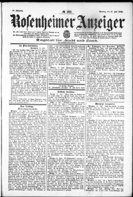 Rosenheimer Anzeiger Sonntag 27. Juli 1902