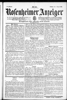 Rosenheimer Anzeiger Samstag 9. August 1902