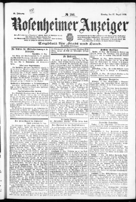 Rosenheimer Anzeiger Sonntag 17. August 1902