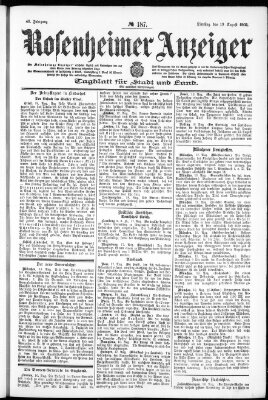 Rosenheimer Anzeiger Dienstag 19. August 1902