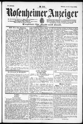 Rosenheimer Anzeiger Mittwoch 20. August 1902