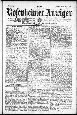 Rosenheimer Anzeiger Donnerstag 21. August 1902