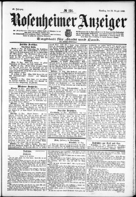 Rosenheimer Anzeiger Samstag 23. August 1902