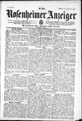 Rosenheimer Anzeiger Mittwoch 3. September 1902