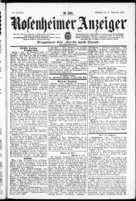 Rosenheimer Anzeiger Mittwoch 10. September 1902