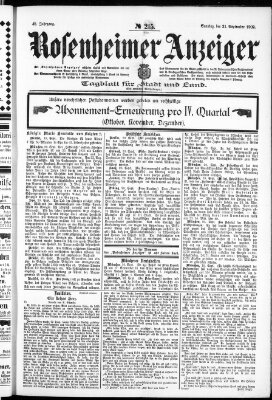 Rosenheimer Anzeiger Sonntag 21. September 1902