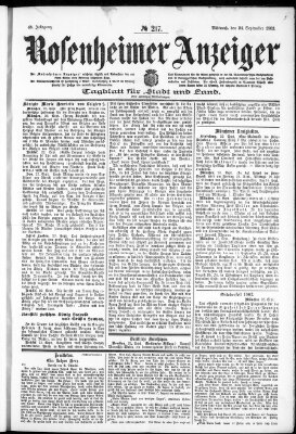 Rosenheimer Anzeiger Mittwoch 24. September 1902