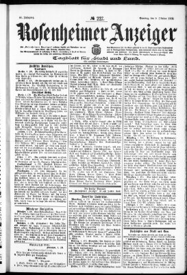 Rosenheimer Anzeiger Sonntag 5. Oktober 1902