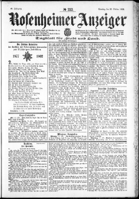 Rosenheimer Anzeiger Sonntag 12. Oktober 1902