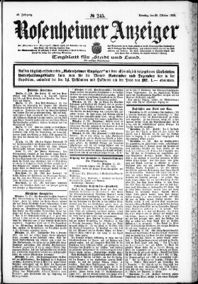 Rosenheimer Anzeiger Sonntag 26. Oktober 1902