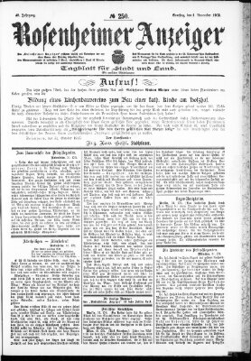 Rosenheimer Anzeiger Samstag 1. November 1902