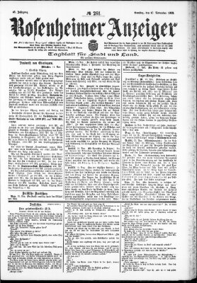 Rosenheimer Anzeiger Samstag 15. November 1902