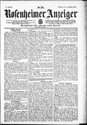 Rosenheimer Anzeiger Mittwoch 19. November 1902