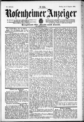 Rosenheimer Anzeiger Dienstag 2. Dezember 1902