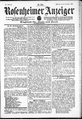 Rosenheimer Anzeiger Mittwoch 10. Dezember 1902