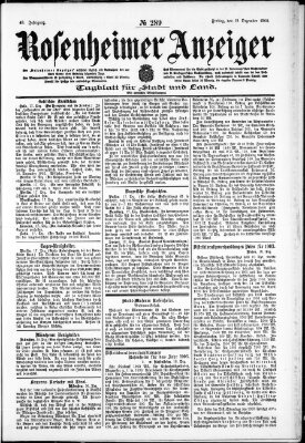 Rosenheimer Anzeiger Freitag 19. Dezember 1902