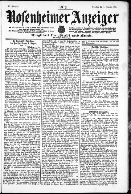 Rosenheimer Anzeiger Sonntag 4. Januar 1903