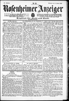 Rosenheimer Anzeiger Mittwoch 14. Januar 1903