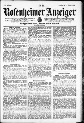 Rosenheimer Anzeiger Samstag 17. Januar 1903