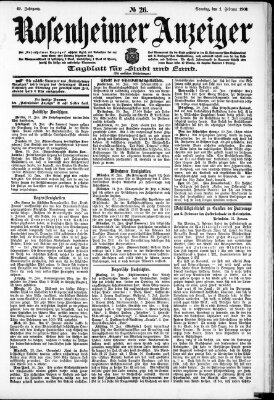 Rosenheimer Anzeiger Sonntag 1. Februar 1903