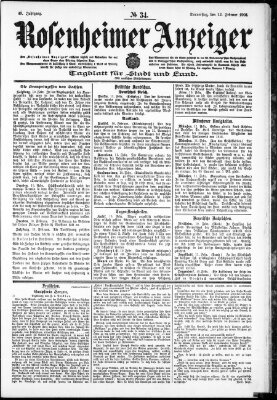 Rosenheimer Anzeiger Donnerstag 12. Februar 1903