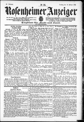 Rosenheimer Anzeiger Samstag 14. Februar 1903