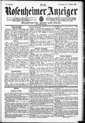 Rosenheimer Anzeiger Donnerstag 19. Februar 1903