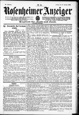 Rosenheimer Anzeiger Freitag 20. Februar 1903