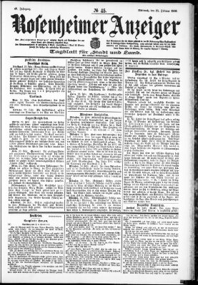 Rosenheimer Anzeiger Mittwoch 25. Februar 1903