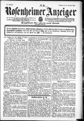 Rosenheimer Anzeiger Samstag 28. Februar 1903