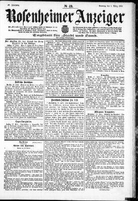 Rosenheimer Anzeiger Sonntag 1. März 1903