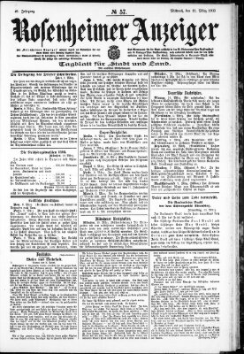 Rosenheimer Anzeiger Mittwoch 11. März 1903