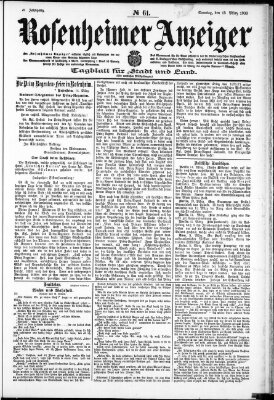 Rosenheimer Anzeiger Sonntag 15. März 1903