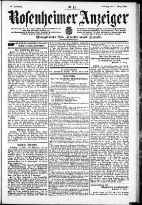 Rosenheimer Anzeiger Sonntag 29. März 1903