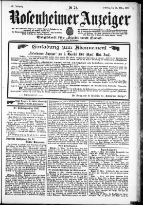 Rosenheimer Anzeiger Dienstag 31. März 1903