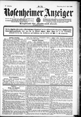 Rosenheimer Anzeiger Donnerstag 2. April 1903