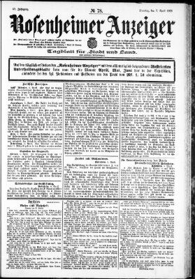 Rosenheimer Anzeiger Dienstag 7. April 1903