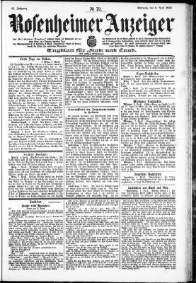 Rosenheimer Anzeiger Mittwoch 8. April 1903