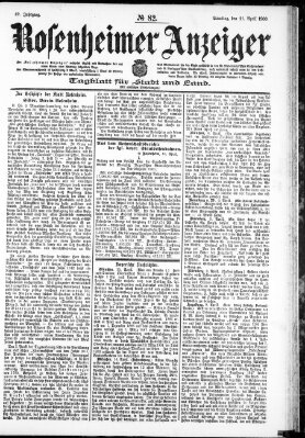 Rosenheimer Anzeiger Samstag 11. April 1903