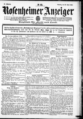 Rosenheimer Anzeiger Samstag 25. April 1903