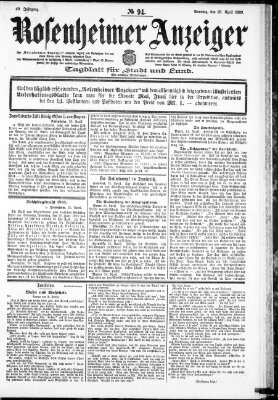 Rosenheimer Anzeiger Sonntag 26. April 1903