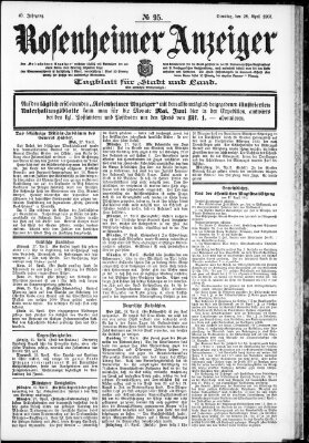 Rosenheimer Anzeiger Dienstag 28. April 1903