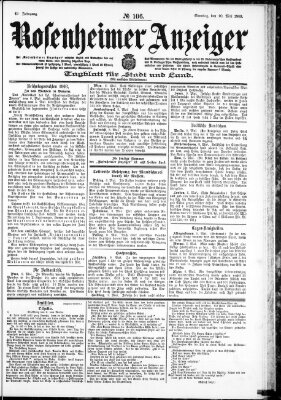 Rosenheimer Anzeiger Sonntag 10. Mai 1903